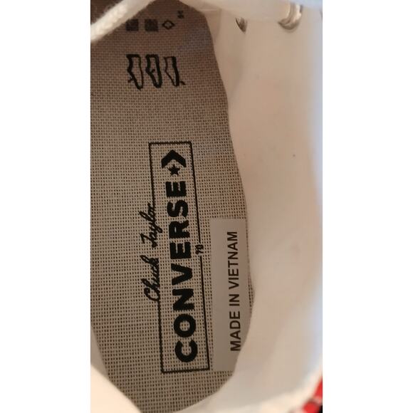 Converse Chuck Taylor All Star Hi Red With Pink Flowers Cherry Blossom Women's 6 - Picture 10 of 10